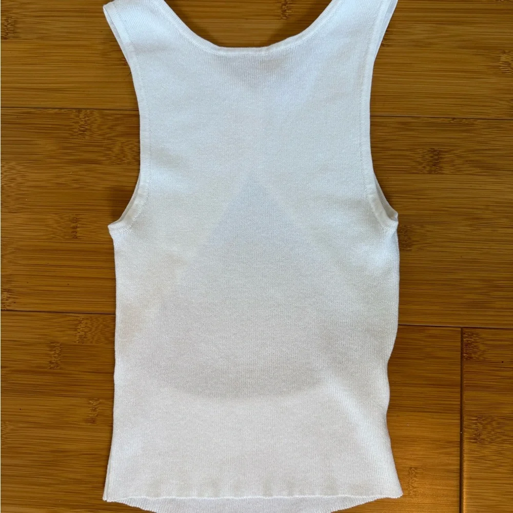 Zara White Open-Back Tank Top - Picture 2 of 4